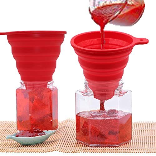 KongNai Silicone Collapsible Wide Mouth Funnel for Jars, Foldable Large Canning Funnel for Wide Mouth Jar, Food Grade Silicone Transferring Tool for Liquid Oil Jam Solid Seasoning Bean