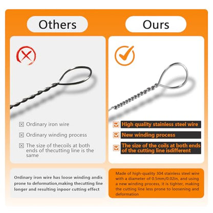 Cheese Slicer & Cheese Cutter Stainless Steel Cheese Slicers with Cutting Wire replacement device & 4 Replacement Wires.for Block Cheese, Butter & Fruit etc.