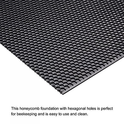 uxcell 10 Pcs Plastic Foundation for Bee Frames, Beehive Foundation Sheets, Honeycomb Sheet Foundation Beekeeping Tool, Black