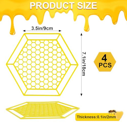 4 Pack Floating Bee Island, 7.1 Inch Bee Watering Station, Bee Bath Bee Drinking Station Bee Waterer and Butterfly Water Stations Butterfly Feeders for Outdoors Thirsty Pollinators Feeding - color: Yellow-4Pc