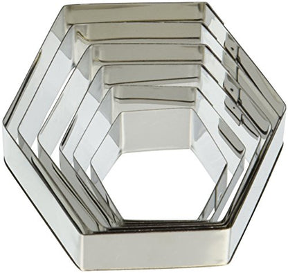 Ateco Plain Hexagon Cutter Set 6pc - size: Plain Edge, style: Hexagon (6 pcs)