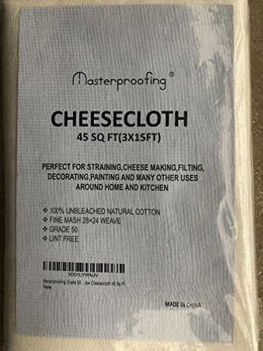 Grade 50 Unbleached Natural Cotton Cheesecloth 45 Sq Ft