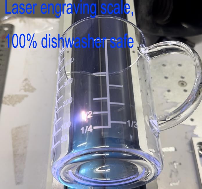 Ackers Mirror Etching Scale Glass Measuring Cup-[Insulated handle | V-Shaped Spout]-Made of High Borosilicate Glass Measuring Cup for Kitchen or Restaurant, Easy to Read, 500 ML (16 Oz, 2 Cup) - size: 500 ML (16 Oz, 2 Cup) - Mirror Etching