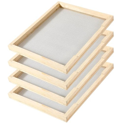 CroBlissful Beehive Inner Cover 10 Frame Ventilated Inner Cover Langstroth Style Beehive Insulation Bee Hive Wooden Vented Beekeeping Tool Supplies Starter for Beginners Beekeepers (4 Pcs)
