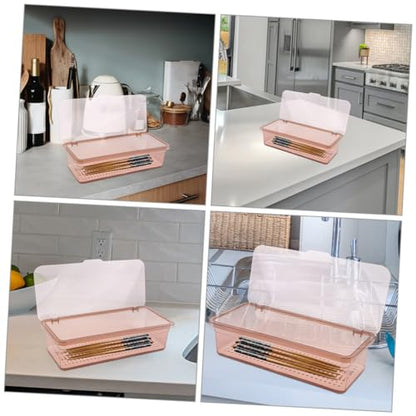 2pcs Cutlery Rack with Lid Kitchen Drawer Organizer for Utensil Storage Stackable Utensil Drying Rack Compact and Functional Chopstick Holder for Kitchen Restaurant Use