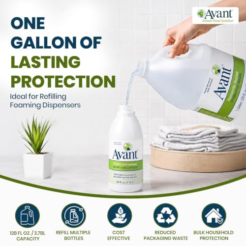 Avant® Alcohol-Free Foaming Hand Sanitizer, 1 Gallon Case of 4 bulk refill - size: 128 Fl Oz (Pack of 4)