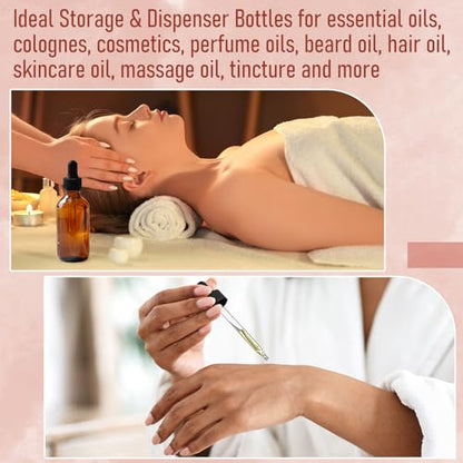 AOZITA 4 Pack, 100ml Dropper Bottles with 1 Funnel & 4 Labels - Essential Oils Bottles for Health, Personal Care & Beauty - 3.4oz Thick Dark Amber Glass Tincture Bottle with Eye Droppers, Leakproof - style: Blank Dropper