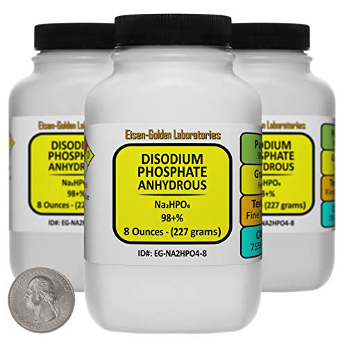 Disodium Phosphate [Na2HPO4] 98+% Food Grade Powder 1.5 Lb in Three Bottles - size: 1.5 Pounds in 3 Bottles