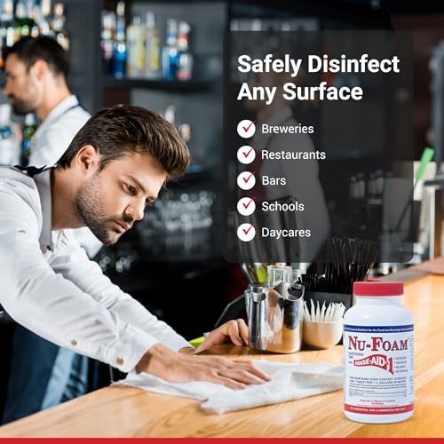 Nu-Foam Sanitizing Tablets for Bar Glassware – Superior Rinse Aid - Hand Washing Bar, Tavern, Brewery Supplies - Spotless Serving Glasses -2 Pack 200 Tablets - Makes 1,200 Quarts Sanitizing Solution - size: 100 Count (Pack of 2)
