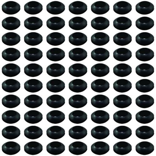 70PCS Fermentation Bucket Sealing Air Gaskets Mason Jar Rubber Gaskets 3/8inch ID for Straws Airlock Devices Air Release Valves Wine Fermentation Lids Black