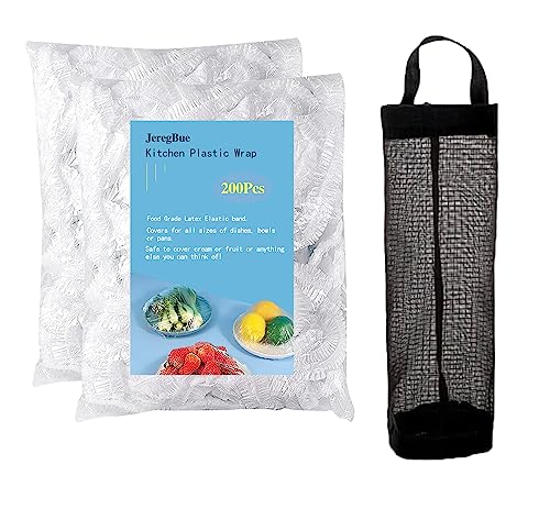 200PCS Reusable Elastic Bowl Covers, Plastic Food Covers with Elastic Edges,Airtight Stretchable Bowl Lids for Refrigerator Storage,Leftovers & Meal Prep,BPA Free,Assorted Sizes