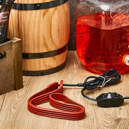 Tellegloww Brew Fermentation Heating Belt Warming Belt with 5 Black Thermometer Strip for Fermenting, Brewing, Wine, Kombucha