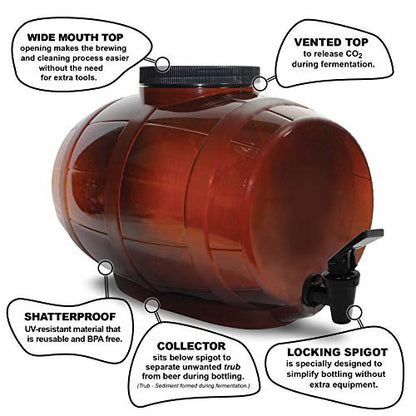 Mr. Beer - Craft Beer Making Kit (2 Gallon) Starter DIY Home Brew Set | Make Your Own Craft Beer | American Light - color: Starter Kit, size: 2 Gallon