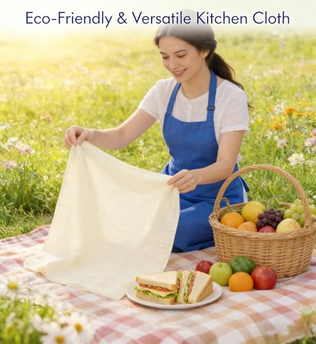 8 PCS Reusable Cheesecloth, Grade 100, 20x20 Inch Hemmed Cheese Cloth, 100% Cotton Unbleached Strainer for Cooking, Baking, Juicing and Cheese Making