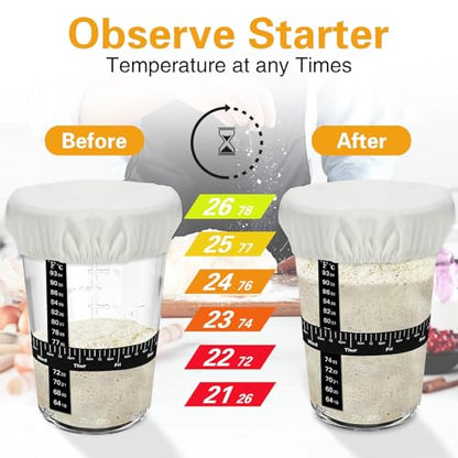 Sourdough Starter Jar, Sourdough Jar Wide Mouth, Sourdough Starter Kit, Sourdough Starter Jars Glass Easy Fermentation, Reusable 27 oz Sourdough Bread Baking Supplies for Bakery Lover - color: Jar