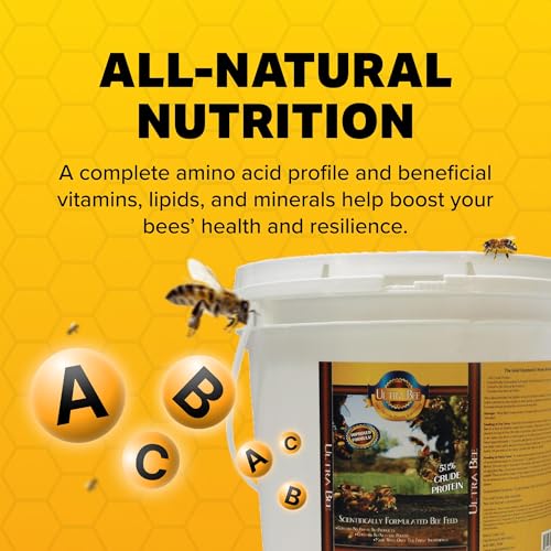 Mann Lake Ultra Bee Pollen Substitute, High-Protein Dry Feed for Healthy Bee Colonies to Support Brood Growth & Vitality, Nutrient-Rich with Vitamins and Amino Acids, No Animal by-Products, 1-Lb - size: 1 Pound (Pack of 1)