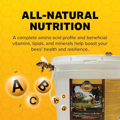 Mann Lake Ultra Bee Pollen Substitute, High-Protein Dry Feed for Healthy Bee Colonies to Support Brood Growth & Vitality, Nutrient-Rich with Vitamins and Amino Acids, No Animal by-Products, 1-Lb - size: 1 Pound (Pack of 1)