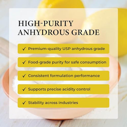 Citric Acid – USP Anhydrous Fine Granular – Food and Pharmaceutical Grade Organic Acid – Natural Flavor Enhancer and pH Adjuster – Ideal for Food, Cosmetic, and Cleaning Applications Canada (17 Pound) - size: 17 Pounds