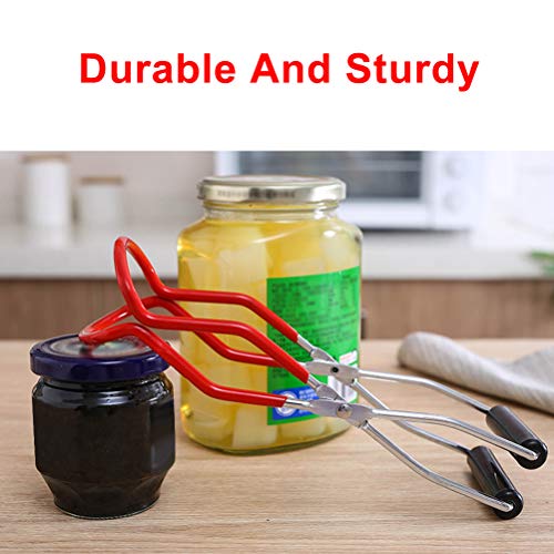 Stainless Steel Canning Rack with Handle for Regular Mouth and Wide Mouth Jars Canning Jar Rack and Tongs Dishwasher Safe Folds for Storage (Silver)