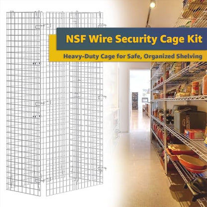 18" x 36" x 61" NSF Commercial Heavy Duty Chrome Wire Security Cage Kit, Metal - color: Grey, size: 18" x 36" x 61" Only Security Cage