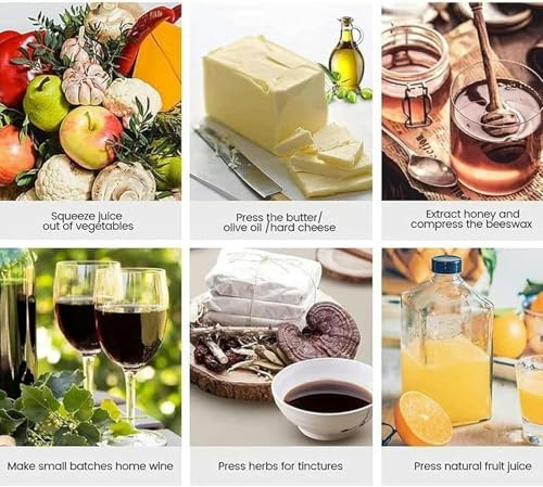 Olive Press, Stainless Steel Press Extractor, Home Honey Manual Press, Juice Wine Press for Carrots Oranges Berries~/