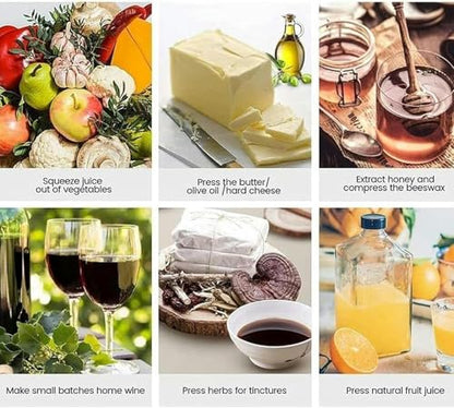 Olive Press, Stainless Steel Press Extractor, Home Honey Manual Press, Juice Wine Press for Carrots Oranges Berries~/