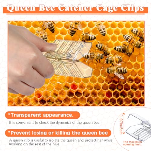 Qualirey 11 Pcs Queen Bee Marking Kit with Bottles Marking Pens Plastic Catcher Queen Bee Cage Clips Beehive Entrance Gate Cell Cups Push Pins for Beekeeping Supplies (Blue)