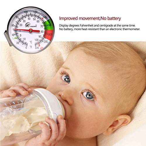 KT THERMO Instand Read 2-Inch Dial Thermometer(2 Pack),Best for The Coffee Drinks,Chocolate Milk Foam - size: 0~220℉(2Pack)