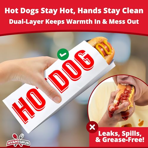 Grease-proof, Warming Foil Hotdog Wrapper Bags 75pk. Classic HotDog Bags in Aluminum Wrap, Keep Hot Dog Warm and Fresh. Super Durable Perfect Party Supplies for Carnival, Fundraiser, Concession Stand