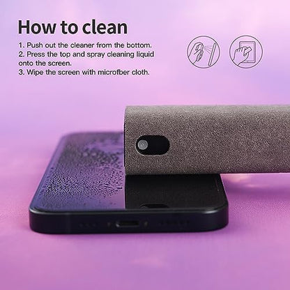 CUIUD Screen Cleaner Kit, Two in One Screen Cleaner Spray and Wipe, Touchscreen Mist Cleaner Spray Bottle for Phone/Laptop/Tablet/TV/Monitor/Car Screens(Grey) - color: Grey