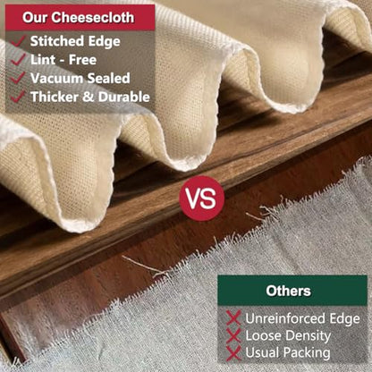 10Pcs Cheese cloths,Reusable Grade 100 Cheesecloth for Straining,Ultra Fine Mesh Cheese Cloth for Cooking,20x20" Pure Unbleached Cotton Cloth Strainer for Juicing,Baking,Cheese Making - color: 10pcs 20x20"