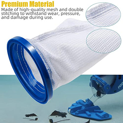 Pool Vacuum Cleaner Reusable Filter Bag with 10-Pack Ultrafine Mesh Filter Bags for Pool Blaster Water Tech Max & Catfish Ultra Pool Vacuum Sand & Silt Cleaner Filter