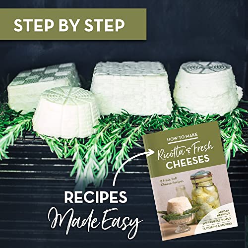Easy Cheesemaking Set | 5 Cheese Molds + Cheese Making Book | Made in Italy | Recipes to Make Ricotta, Paneer, Goats Cheese, Quark and More | Professional Cheese Press Basket Mold Set of Strainers - size: Set of 5 + Book