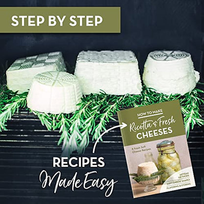 Easy Cheesemaking Set | 5 Cheese Molds + Cheese Making Book | Made in Italy | Recipes to Make Ricotta, Paneer, Goats Cheese, Quark and More | Professional Cheese Press Basket Mold Set of Strainers - size: Set of 5 + Book