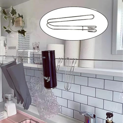 Bottle Drying Rack with Hanging Hook Attachment to Dish Drying Rack Space Saving Baby Bottles Holder Dryer for Kitchen Sink Caddy Organizer Cups Glass Tumblers Wine Decanter Mugs Mason Jars