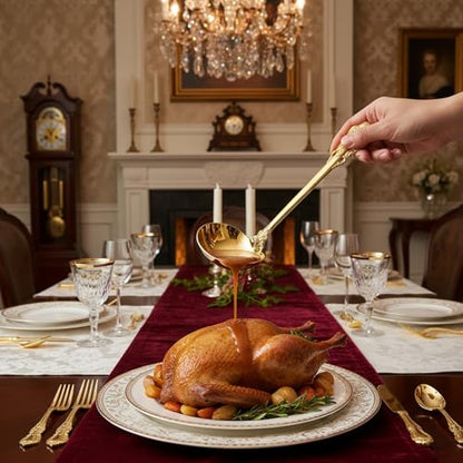 KEAWELL Premium 7.5 inch Luxury Gravy Ladle, 18/10 Stainless Steel, Small Gravy Spoon for Home. Solid and Sturdy, Dishwasher Safe. (1, Gold) - color: Gold