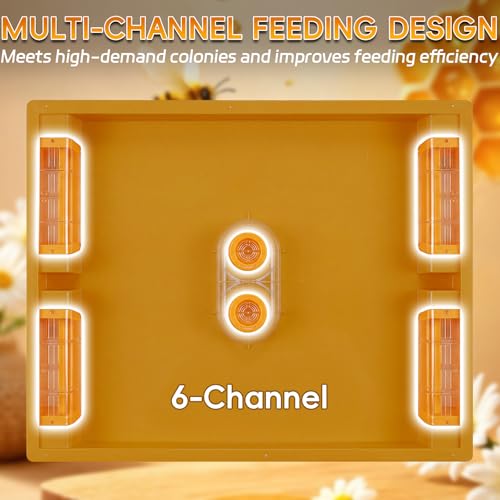 2 Pack 10 Frame Beehive Top Feeder, 6 Channels Food-Grade Bee Top Feeder for Beekeeper Honey Bee Dry and Wet Feeding