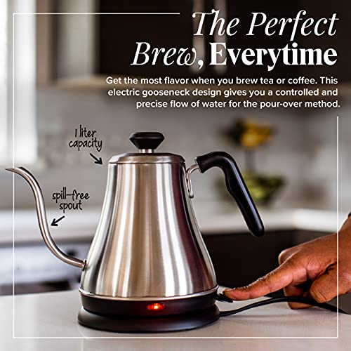Electric Gooseneck Kettle - 0.8L, 120 Volt, Stainless Steel Electric Tea Kettle - Water Pot Heater/Warmer, Coffee & Tea - style: Pot Heater/Warmer