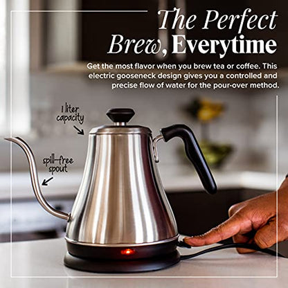 Electric Gooseneck Kettle - 0.8L, 120 Volt, Stainless Steel Electric Tea Kettle - Water Pot Heater/Warmer, Coffee & Tea - style: Pot Heater/Warmer