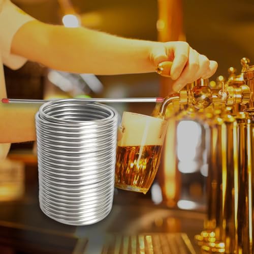 19M Wort Chiller 8mm Double Layer Stainless Steel Cooling Coil for Home and Jockey Box