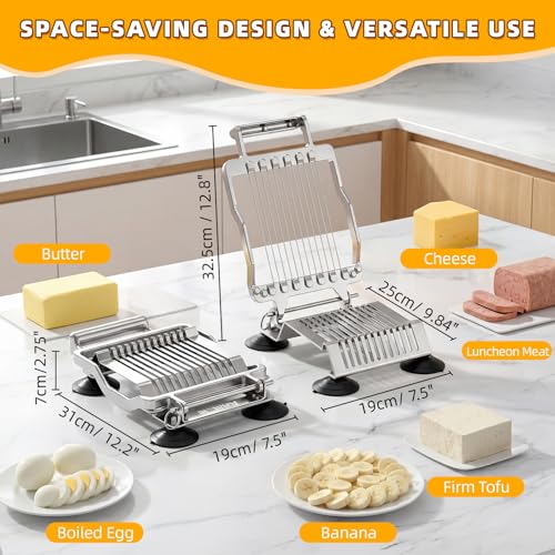 Anatole Commercial Cheese Slicer Butter Cutter for Block Cheese Butter Square with 3/8'' & 3/4'' Interchangeable Cutting Plate Replaceable Stainless Steel Wire Home Restaurant Kitchen Cook Baking Tool