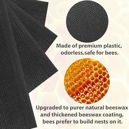 Beehive Wax Coated Foundation Sheet Beehive Foundation Sheet,Beeswax-Coated Foundation Sheets Made of Plastic,Black Beehive Beeswax Coated Foundation Sheet,for Deep Bee Frame (Black,10Pcs) - color: Black, size: 10Pcs