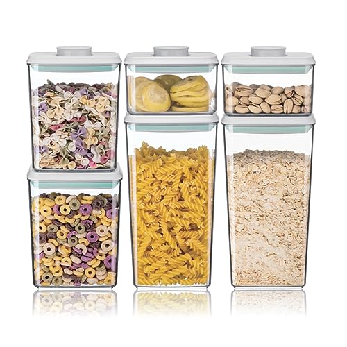 Ankou Airtight Food Storage Container Sets with Lids 6Pcs Pop Containers for Kitchen Pantry Organization BPA-Free Stackable Kitchen Storage Containers for Cereal Flour Sugar (0.5, 1.2, 1.8qt)*2 - color: 6 Pcs Set