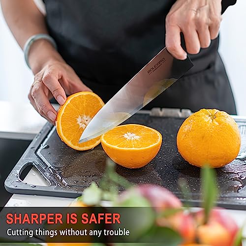 10 inch Japanese High Carbon Stainless Steel Chef Knife, Professional Sharp Wide Cook Knife with Non-slip Ergonomic Handle, for Kitchen Home Restaurant (Black) - color: Black