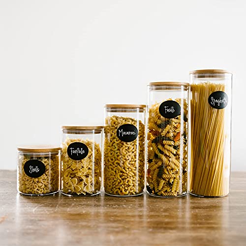 96 Chalkboard Labels for Storage Bins, Chalkboard Stickers with Chalk Maker, Chalk Labels for Kitchen Containers Organizing, Removable Black Food Pantry Jar Label Stickers for Glass Bottles - style: Assorted Shapes - 96pcs