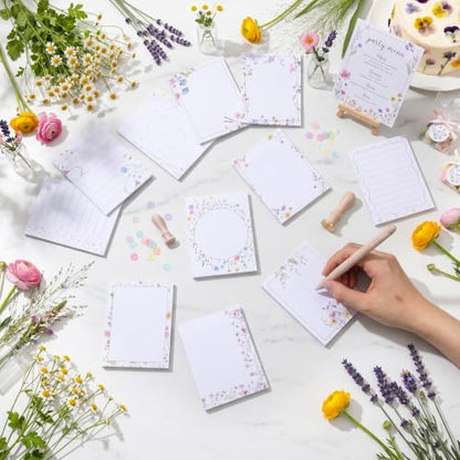 Chiisong 12 Pack Wildflower Sticky Notes Floral Sticky Notes, Self-Stick Note Pads Flower Memo Pads for Journal Planners Office Home Stationery Gift Meeting Office Supplies - style: Fresh Wildflower
