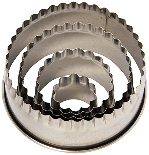 Ateco Fluted Edge Round Cutters in Graduated Sizes, Stainless Steel, 4 Pc Set - size: Fluted Edge, style: Round (4 pcs)