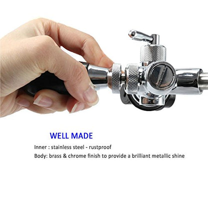 OneBom Beer Tap with Flow Control, Beer Draft Faucet Adurable, with Black Handle Lever & Liquid Ball Lock Post for Keg Home Bar - color: 2'' Adjustable Tap