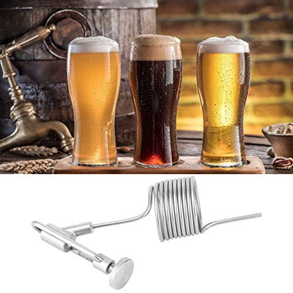 304 Stainless Steel Sampling Coil Defoamer,Silver Beer Brewing Sampling Valve Coil Defrother Homebrew Fermenter Accessory Practical Beer Brewing Equipment