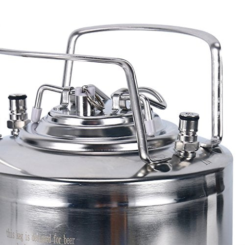 Stainless Steel 1.6 Gallon Mini Ball Lock Keg System For Small Batch HomeBrewing Beer Brewing Strap Handle (6L)